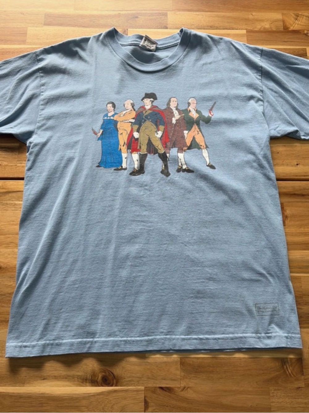 Revolutionary Superhero’s Light Blue Graphic Crewneck T-Shirt - Men